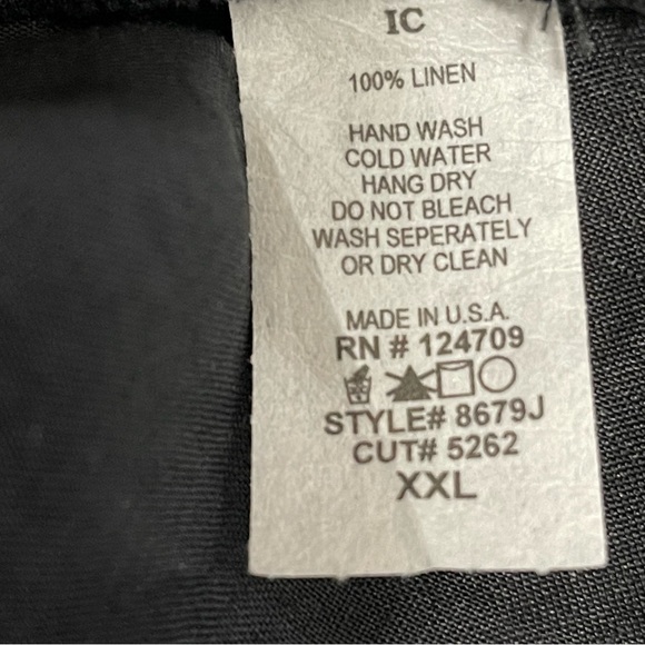 I.C. By Connie K 100% Linen Lagenlook Blouse XXL Black - Picture 7 of 7